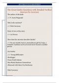 The Great Gatsby Questions with Detailed Verified  Answers for Accuracy