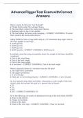 Advance Rigger Test Exam with Correct Answers