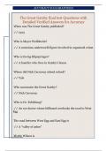 The Great Gatsby final test Questions with  Detailed Verified Answers for Accuracy