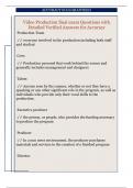 Video Production final exam Questions with  Detailed Verified Answers for Accuracy