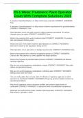 Ch&period;1 Water Treatment Plant Operator Exam With Complete Solutions 2025
