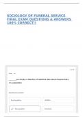 SOCIOLOGY OF FUNERAL SERVICE FINAL EXAM QUESTIONS & ANSWERS 100&percnt; CORRECT&excl;&excl;