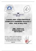 LJU4801 MAY JUNE PORTFOLIO &lpar;COMPLETE ANSWERS&rpar; Semester 1 2025 - DUE 28 May 2025&semi; 100&percnt; trusted&comma; comprehensive and complete reliable solution with clear explanation