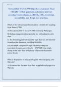Newest 2025 WGU C777 Objective Assessment Final  with 250 verified questions and correct answers  covering web development&comma; HTML&comma; CSS&comma; JavaScript&comma;  accessibility&comma; and design best practices&period;