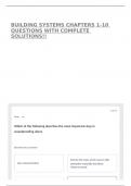 BUILDING SYSTEMS CHAPTERS 1-10 QUESTIONS WITH COMPLETE SOLUTIONS&excl;&excl;