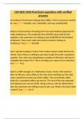 LSU ISDS 3100 Final Exam questions with verified answers&period;