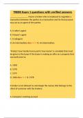 TREBS Exam 1 questions with verified answers