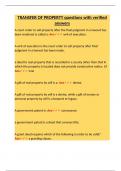 TRANSFER OF PROPERTY questions with verified answers&period;