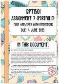 BPT1501 Assignment 7 &lpar;Portfolio&rpar; Semester 1 Memo &vert; Due 4 June 2025