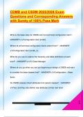 CDMB and CSDM 2025&sol;2026 Exam  Questions and Corresponding Answers  with Surety of 100&percnt; Pass Mark