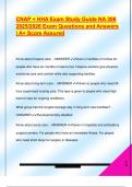 CNAP &plus; HHA Exam Study Guide NA 306  2025&sol;2026 Exam Questions and Answers  &vert; A&plus; Score Assured