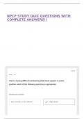 NPCP STUDY QUIZ QUESTIONS WITH COMPLETE ANSWERS&excl;&excl;