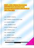 CNAP &plus; HHA&colon; Medical Terminology  2025&sol;2026 Exam Questions and  Corresponding Answers with Surety of  100&percnt; Pass Mark