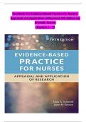 Test Bank For Evidence-Based Practice for Nurses&colon; Appraisal and Application of Research 5th Edition by Schmidt Brown
