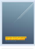 Texas Real Estate Law Questions with 100&percnt; Accurate Answers &ndash; Complete Legal Exam Preparation for Real Estate Licensing