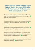 Exam 1&colon; NSG 432&sol; NSG432 &lpar;New 2025&sol; 2026 Update&rpar; Nursing Care of the Childbearing Family &vert; Questions with Verified Answers&vert; 100&percnt; Correct&vert; Grade A &ndash; GCU&period;