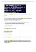 N 580- Week 7 sampling &lpar; chapter 12 & 13 &rpar;sampling & Legal and ethical issues&period; Questions and Complete Solutions Graded A&plus;