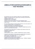 AMBULATORY CERTIFICATION SAMPLE TEST REVIEWS