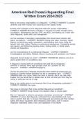 American Red Cross Lifeguarding Final Written Exam 2024&sol;2025