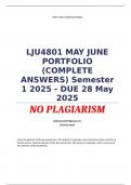 LJU4801 MAY JUNE PORTFOLIO &lpar;COMPLETE ANSWERS&rpar; Semester 1 2025 - DUE 28 May 2025