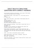 ADULT HEALTH 2 &lpar;WGU D446&rpar; QUESTIONS WITH CORRECT ANSWERS