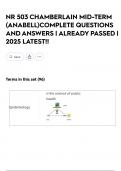 NR 503 CHAMBERLAIN MID-TERM &lpar;ANABELL&rpar;COMPLETE QUESTIONS AND ANSWERS &vert; ALREADY PASSED &vert; 2025 LATEST&excl;&excl; 