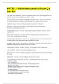 PAT201 &ndash; Pathotherapeutics Exam Q&rsquo;s and A&rsquo;s