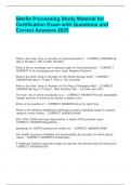 Sterile Processing Study Material for Certification Exam with Questions and Correct Answers 2025&period;