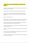 Health&comma; Safety&comma; and Nutrition &lpar;HSAN&rpar; Exam Questions And Answers&period;
