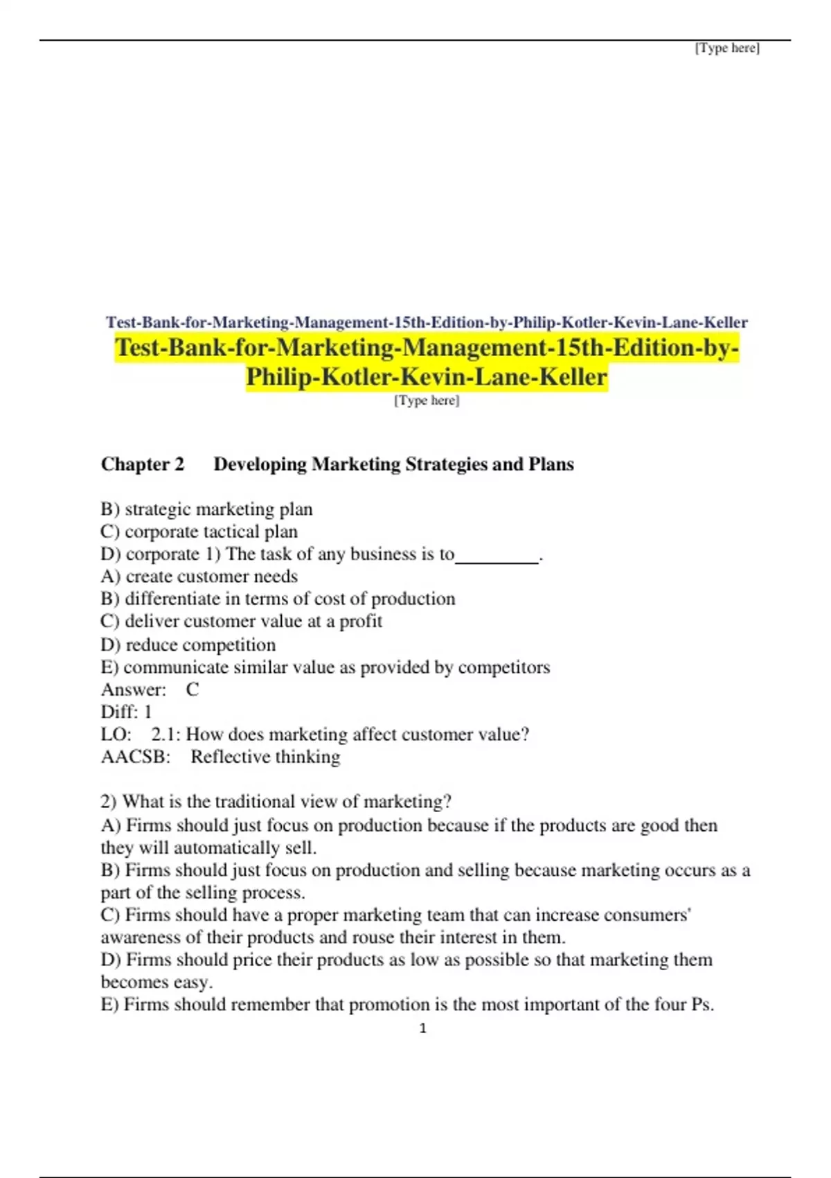 Marketing Management – 15th Edition by Philip Kotler & Kevin Lane ...