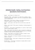 &lpar;HSAN&rpar; Health&comma; Safety&comma; And Nutrition Questions And Answers