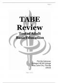 TABE Review Test of Adult Basic Education Exam &lpar;all subjects Q&A 2025&rpar;