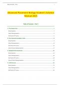Test bank for Advanced Placement &lpar;AP&rpar; Biology &ndash; Student&rsquo;s Solution Manual &lpar;2025 Edition&rpar; &ndash; Complete Answers and Explanations