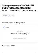 Galen pharm exam 3 COMPLETE QUESTIONS AND ANSWERS &vert; ALREADY PASSED &vert; 2025 LATEST&excl;&excl;