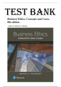 Business Ethics&colon; Concepts and Cases &lpar;8th Edition&comma; Manuel G&period; Velasquez&rpar; &ndash; Complete Test Bank with Multiple Choice&comma; Short Answer Questions&comma; and Case-Based Essay Prompts