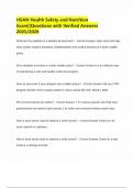 HSAN Health Safety and Nutrition Exam&vert;&vert;Questions with Verified Answers 2025&sol;2026