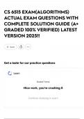 CS 6515 EXAM&lpar;ALGORITHMS&rpar;  ACTUAL EXAM QUESTIONS WITH COMPLETE SOLUTION GUIDE &lpar;A&plus; GRADED 100&percnt; VERIFIED&rpar; LATEST VERSION 2025&excl;&excl;