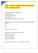 DMV NJ &lpar;316 multiple choice Questions&rpar; with verified answers