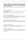 Health&comma; Safety&comma; and Nutrition Study Guide &lpar;HSAN&rpar; Questions with Correct Answer
