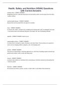 Health&comma; Safety&comma; and Nutrition &lpar;HSAN&rpar; Questions with Correct Answers