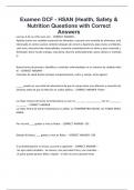 Examen DCF - HSAN &lpar;Health&comma; Safety & Nutrition Questions with Correct Answers