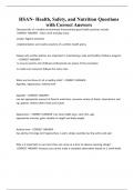 HSAN- Health&comma; Safety&comma; and Nutrition Questions with Correct Answers