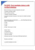 NJ DMV Test &lpar;multiple choice&rpar; with verified solutions