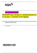 IFSTA EOFF Exam 2 & Quiz 2 - Verified Questions & A&plus; Answers &ndash; Essentials of Fire Fighting