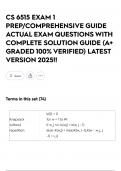 CS 6515 EXAM 1 PREP&sol;COMPREHENSIVE GUIDE ACTUAL EXAM QUESTIONS WITH COMPLETE SOLUTION GUIDE &lpar;A&plus; GRADED 100&percnt; VERIFIED&rpar; LATEST VERSION 2025&excl;&excl;