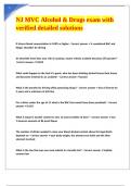 NJ MVC Alcohol & Drugs exam with verified detailed solutions