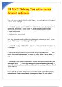 NJ MVC Driving Test with correct detailed solutions