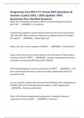 Progressive Care RN A V1 Actual 2025 Questions & Answers &lpar;Latest 2025 &sol; 2026 Update&rpar; 100&percnt; Guarantee Pass &lpar;Verified Answers&rpar;