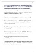 CALIFORNIA CSLB Contractors Law & Business Test 4 Actual 2025 Questions & Answers &lpar;Latest 2025 &sol; 2026 Update&rpar; 100&percnt; Guarantee Pass &lpar;Verified Answers&rpar;