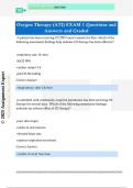 Oxygen Therapy &lpar;ATI&rpar; EXAM 1 Questions and  Answers and Graded